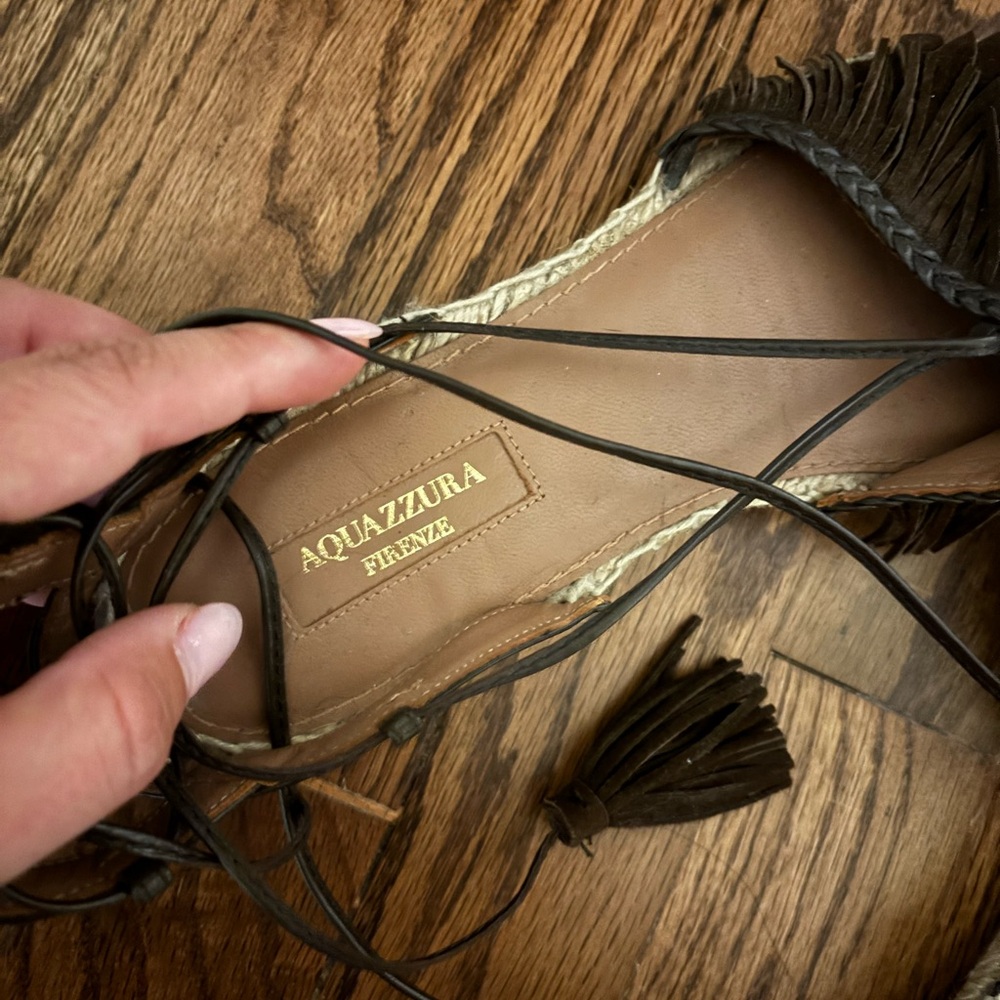 Aquazzura suede fringe flats - Picture 2 of 3